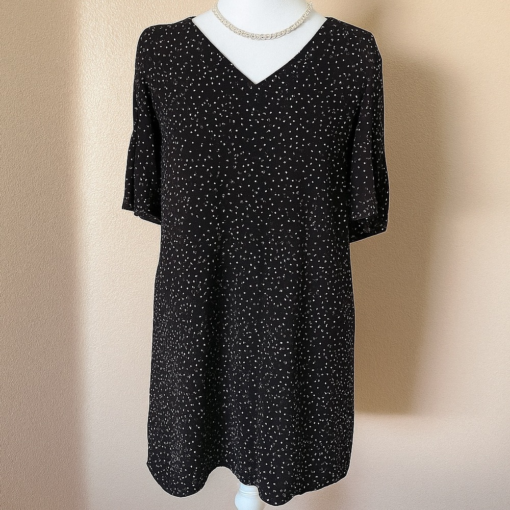 Madewell Black Mini Dress with White Dots